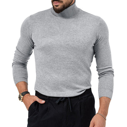 Herren Rollkragenpullover Weich Baumwolle Strukturiert Elegannt
