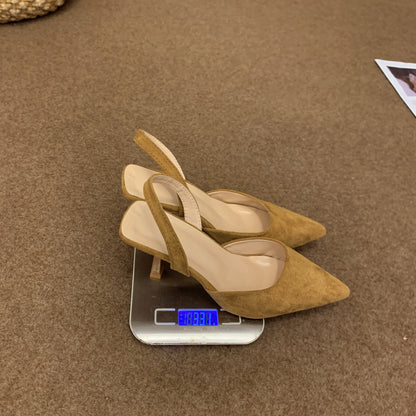 Damen Pumps Slingback Weichleder Elegant Spitze
