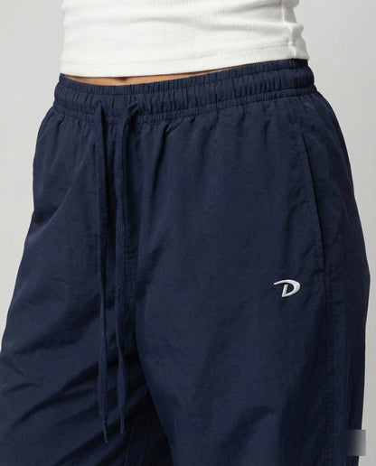 Damen Hose Weite Bein mit Elastik und Seitennaht Lang