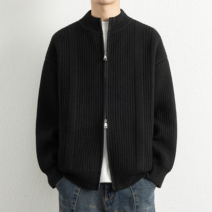 Herren Strickjacke Modern Zipper Oberflächenstruktur