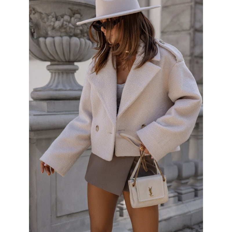 Damen Blazer Kurz Elegant mit Knöpfen