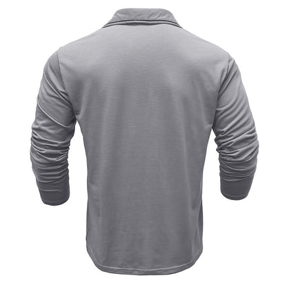 Herren Polo Langarm Modern Farben Kontrast