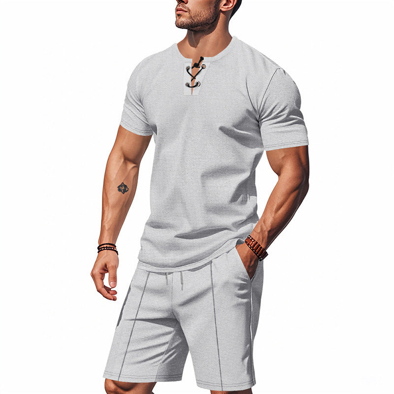 Herren Freizeit Set Rundhalsausschnitt Casual Praktisch - BerlinGlamour