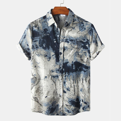 Herren Kurzarmhemd Aquarell Design Modern Berlin Style - BerlinGlamour