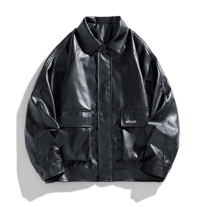 Herren Lederjacke Modern Schnitt mit Patenttaschen