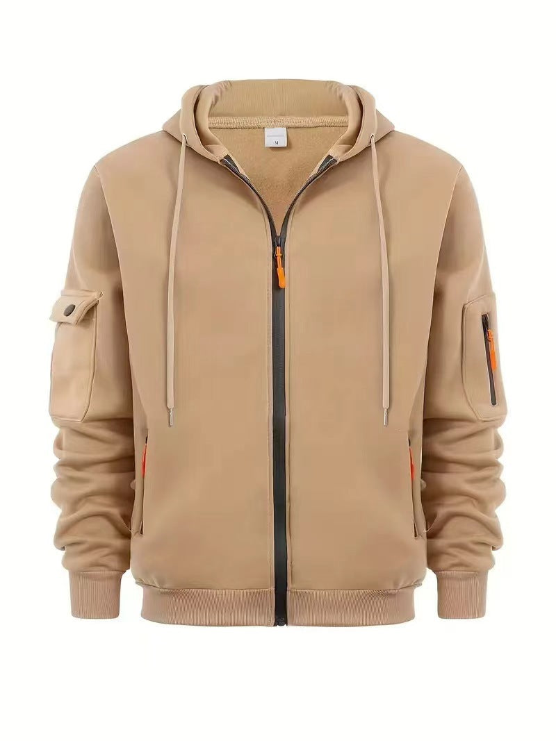 Herren Kapuzenjacke Funktionell Reißverschluss Taschen Sportlich