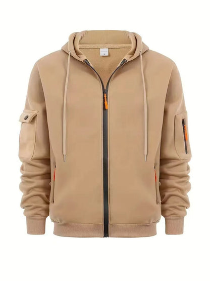 Herren Kapuzenjacke Funktionell Reißverschluss Taschen Sportlich