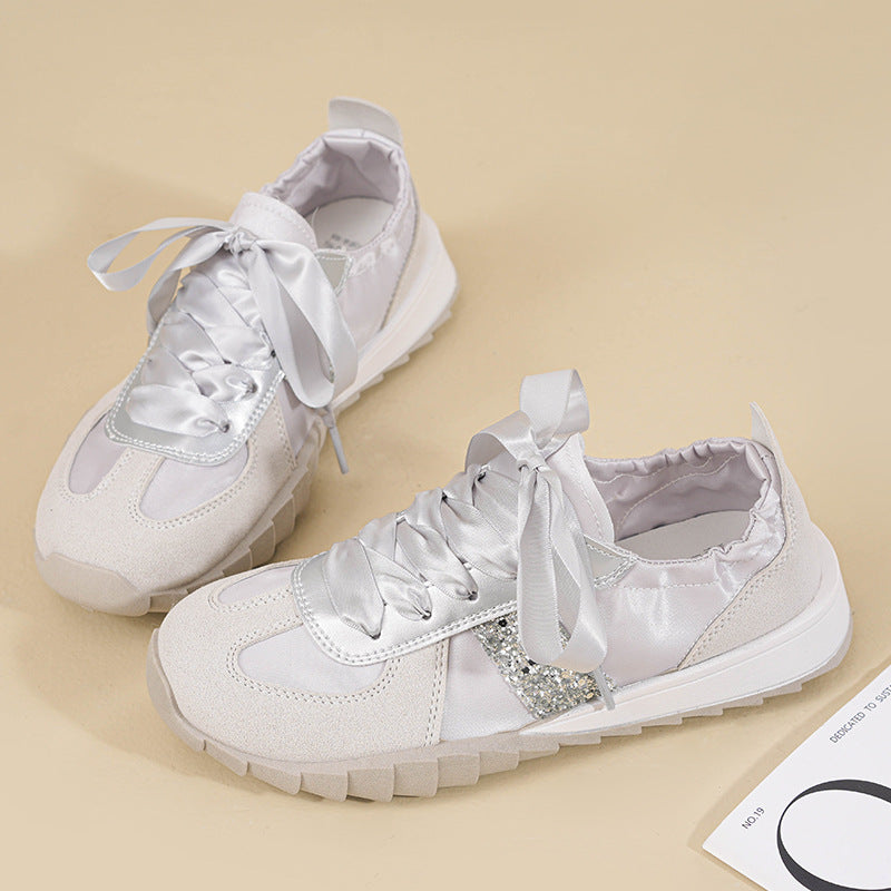 Damen Sneaker Sportschuhe Glänzend Atmungsaktiv
