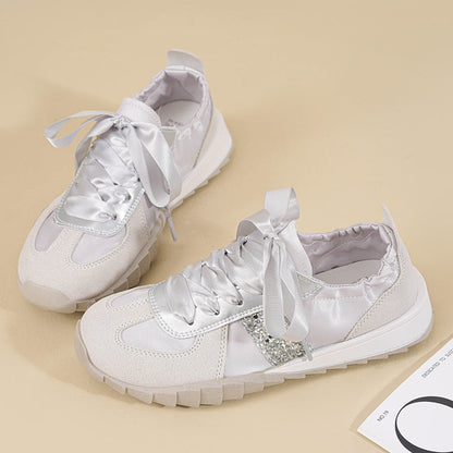 Damen Sneaker Sportschuhe Glänzend Atmungsaktiv