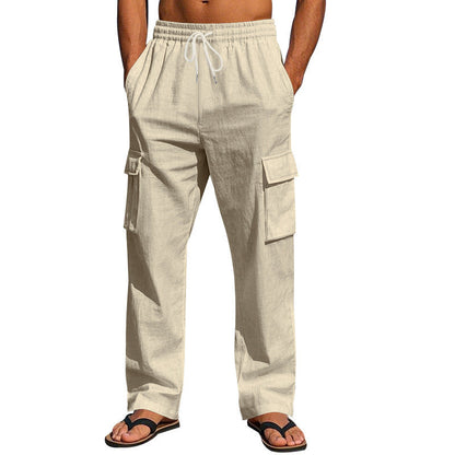 Herren Cargo-Hose Praktisch Mit Kordelzug und Seitentaschen