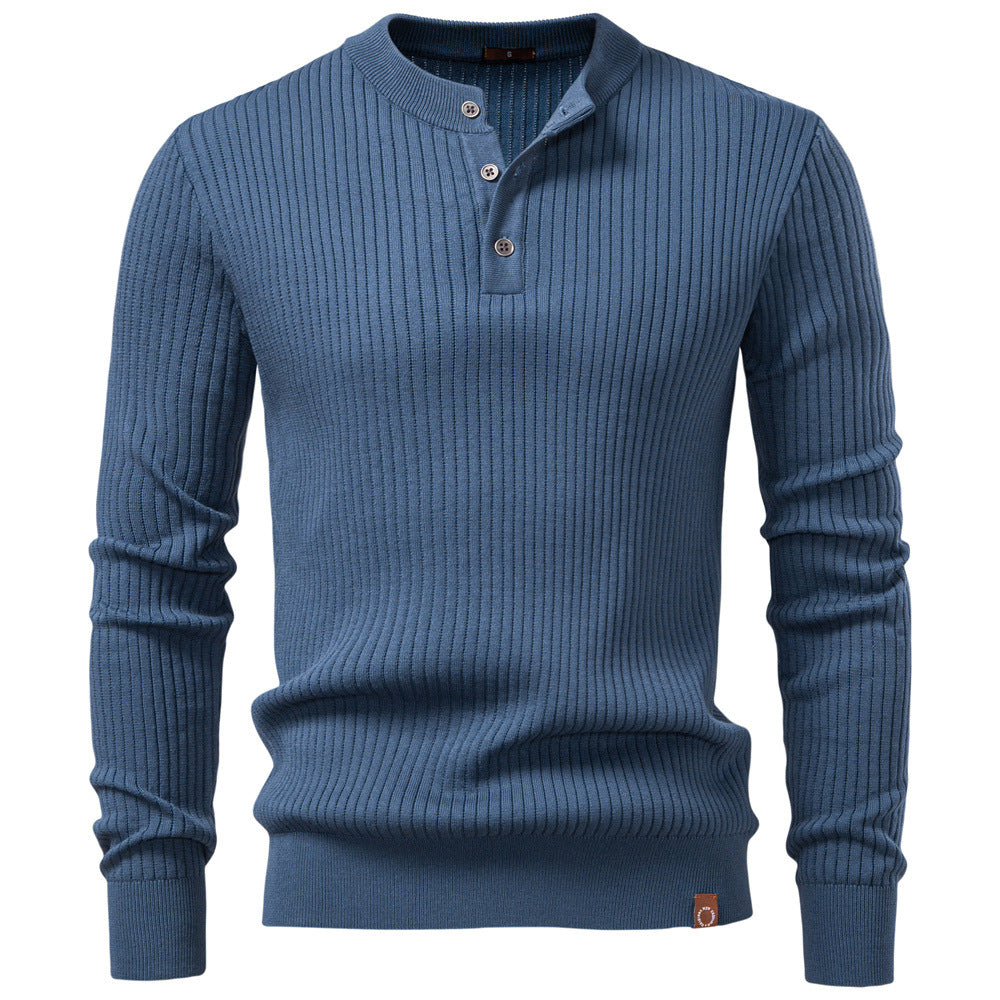 Herren Strickpullover Fein Rippenmuster Modern
