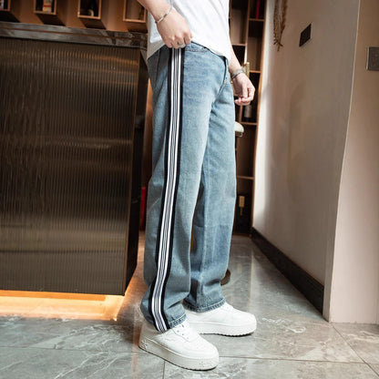 Herren Jeans Relaxed Fit mit Kontraststreifen Bequem