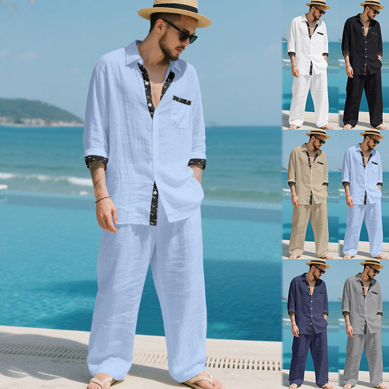 Herren Sommeranzug Modern Slim Fit mit Knöpfen und Brusttasche - BerlinGlamour