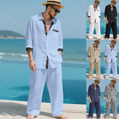 Herren Sommeranzug Modern Slim Fit mit Knöpfen und Brusttasche - BerlinGlamour