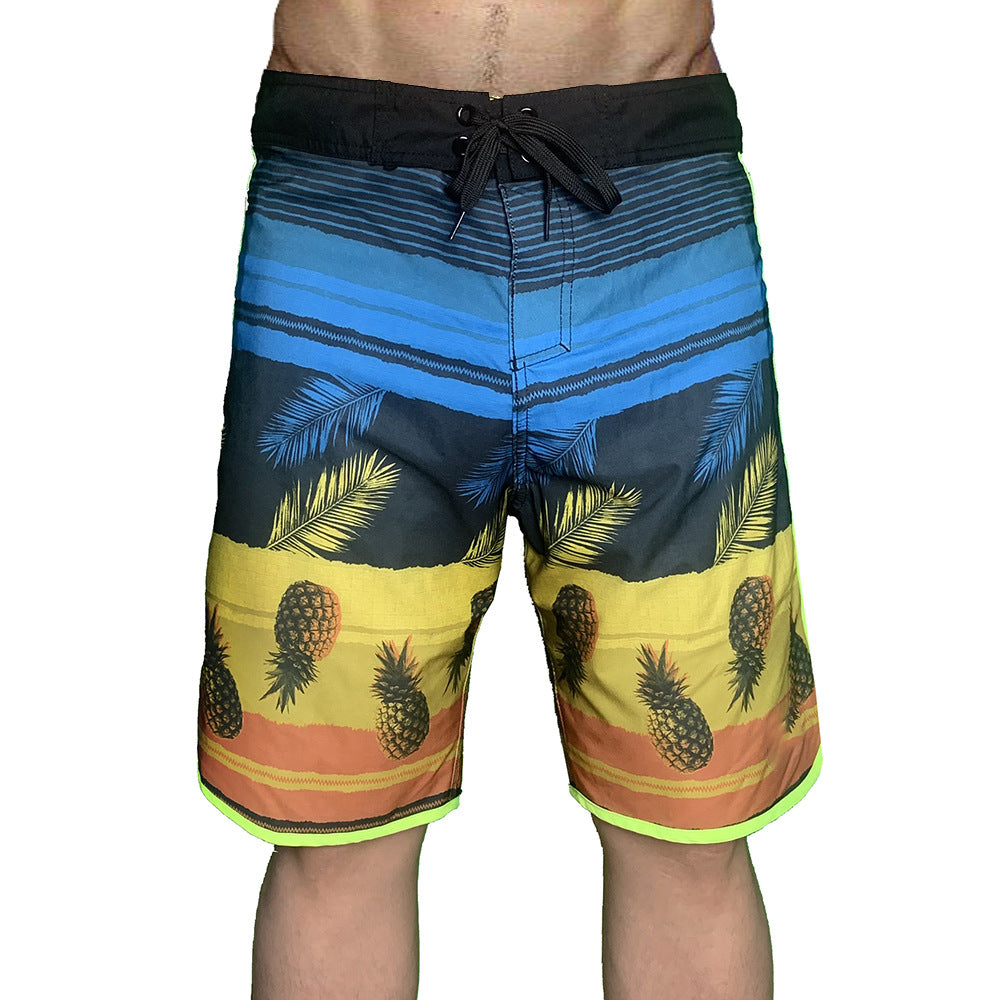 Herren Badeshorts Palmen-Ananas-Design Kordelzug Sommer - BerlinGlamour