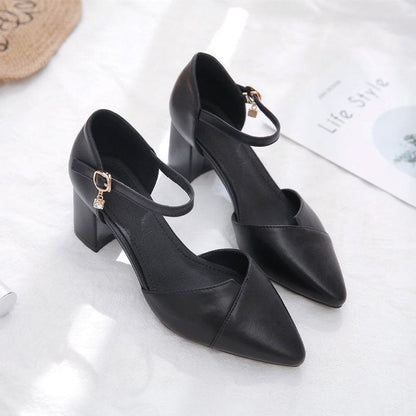 Damen Halbschuhe Elegante Schnalle Blockabsatz Stilettos