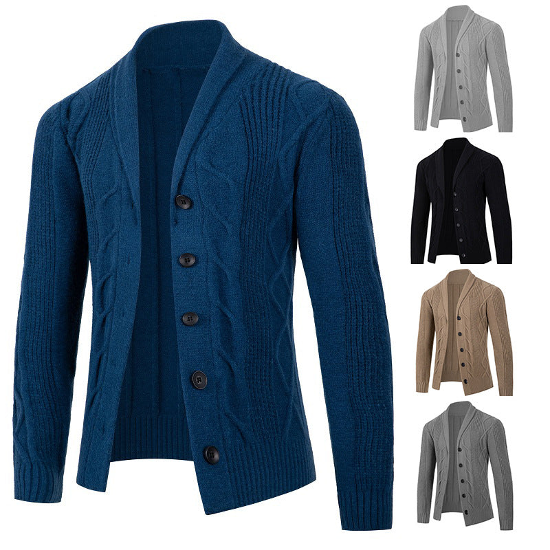 Herren Strickjacke Strukturierter Look Zopfmuster Modern - BerlinGlamour