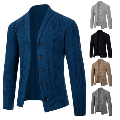 Herren Strickjacke Strukturierter Look Zopfmuster Modern - BerlinGlamour