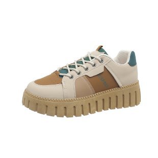 Damen Plateau Sneaker Hoch Modisch mit Struktursohle