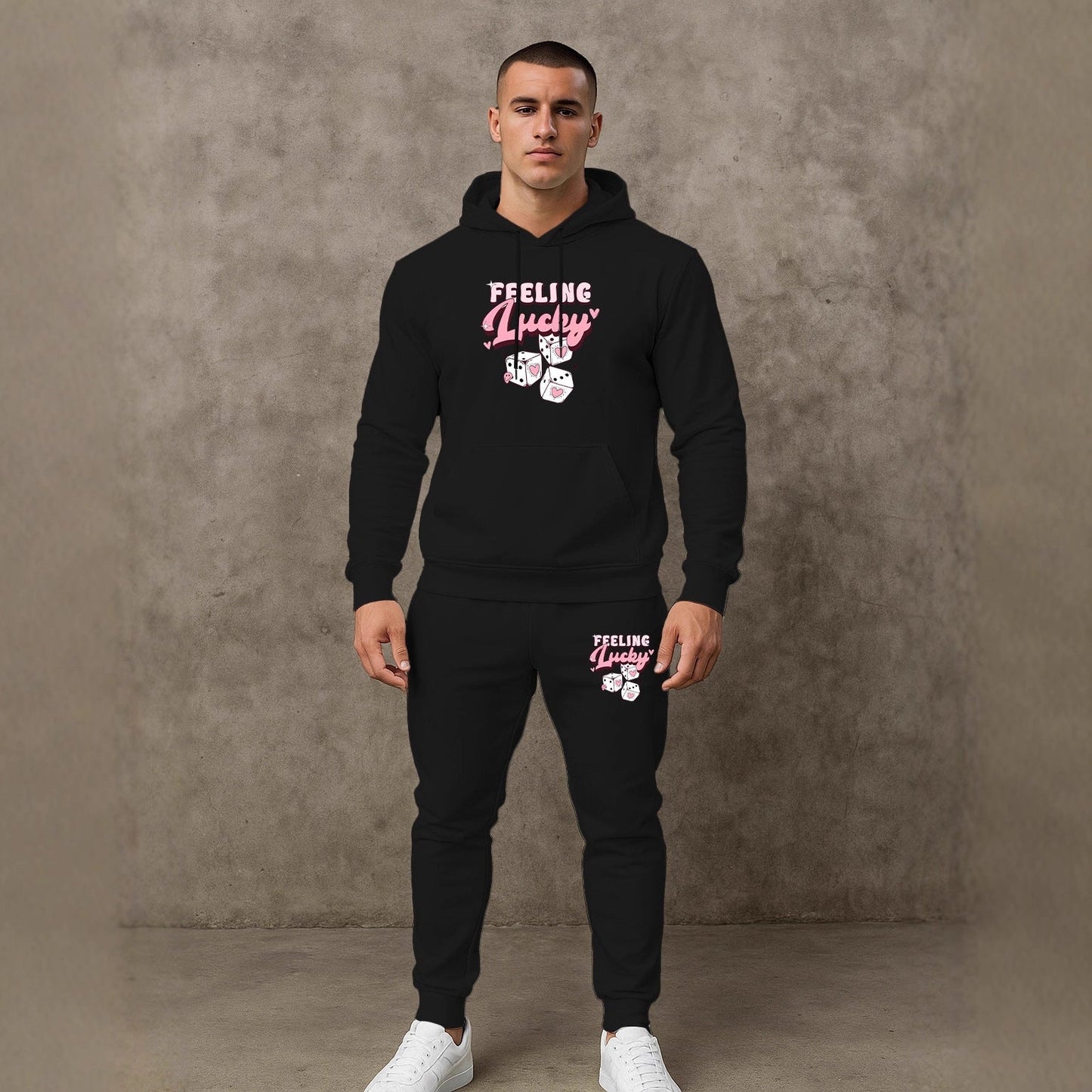 Herren Sport Set Hoodie Jogginghose Grau Komfort
