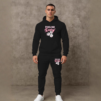 Herren Sport Set Hoodie Jogginghose Grau Komfort