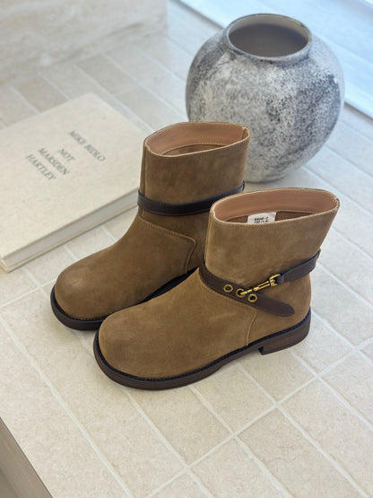 Damen Chelsea Boots Lederoberfläche Modisch Schnalle Hochwertig