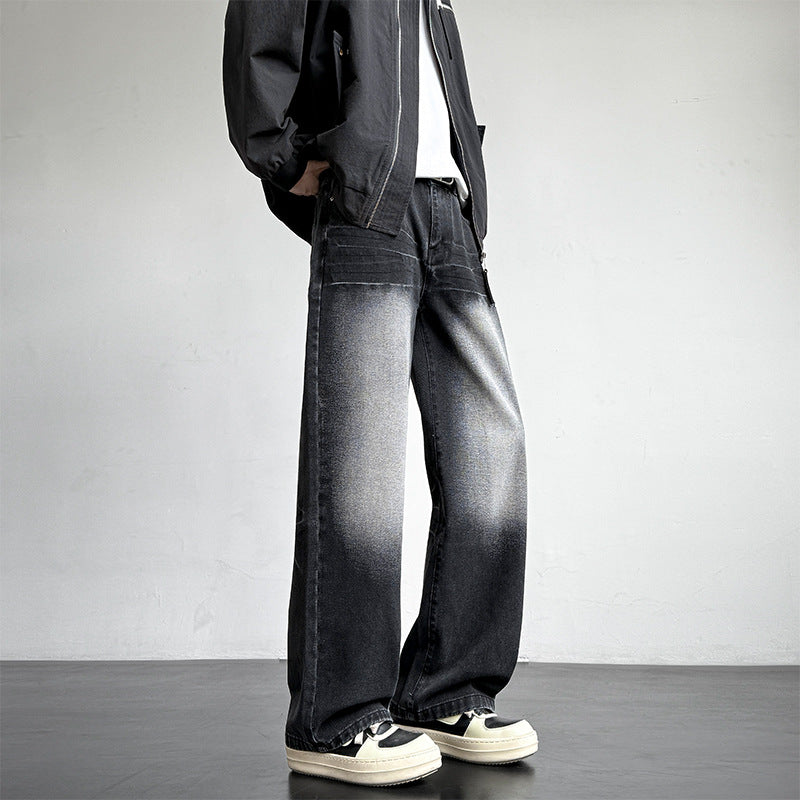 Herren Jeans Weite Bein Relaxed Fit Darkwash