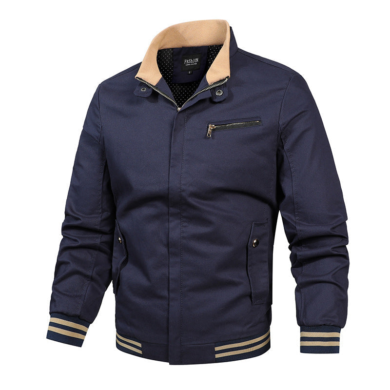Herren Jacke Übergangsjacke Modern Mit Kontrasten Schwarz