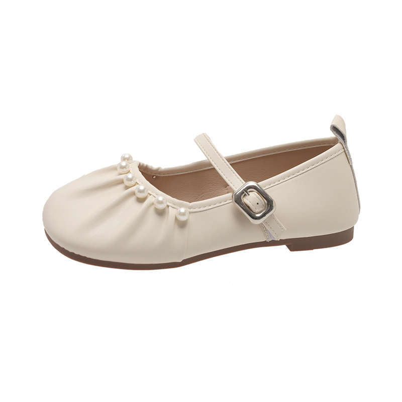 Damen Ballerinas Elegante Riemchen Schuhe Perlmutt Detail