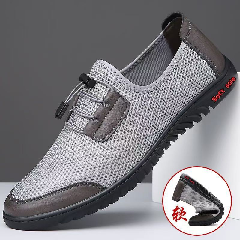 Bequeme Herren Slipper Mesh elastisch Schnürsystem - BerlinGlamour
