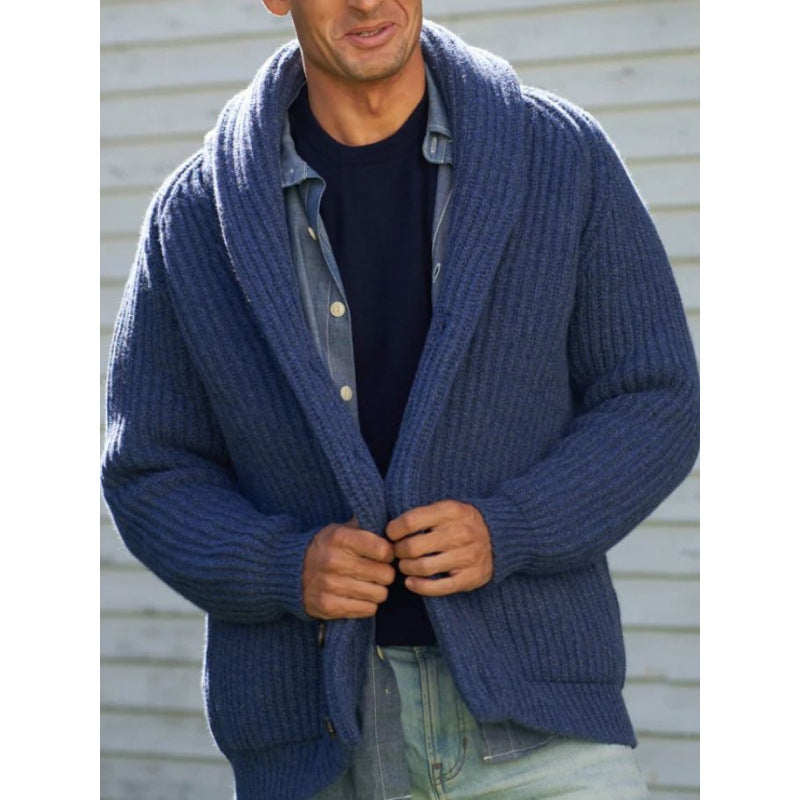 Herren Strickcardigan Übergröße Revers Modern