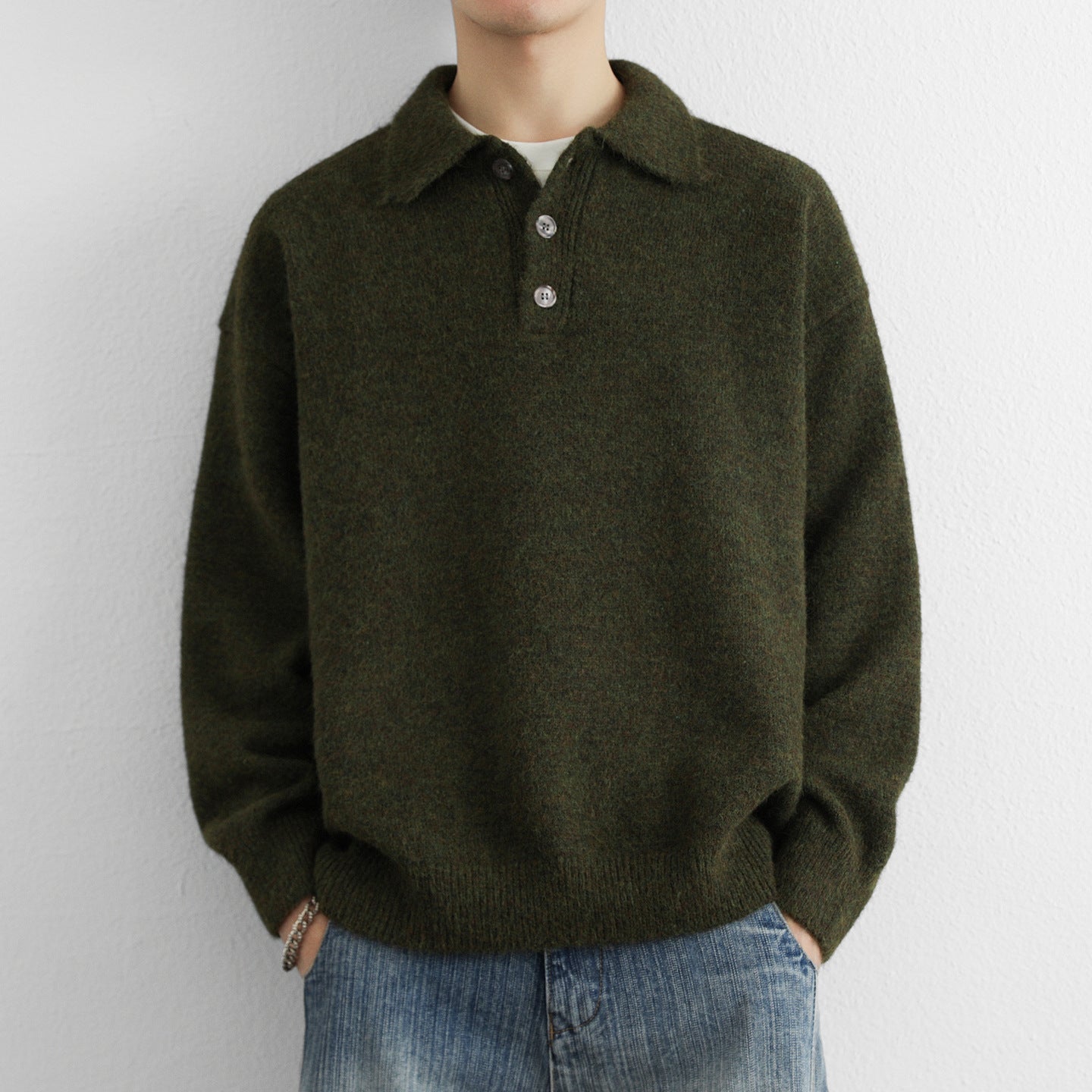 Herren Pullover Modern Kragen Casual - BerlinGlamour
