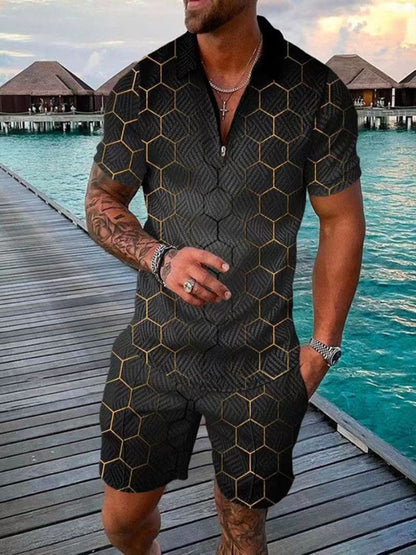 Herren Jumpsuit Polo Style Casual Bequem