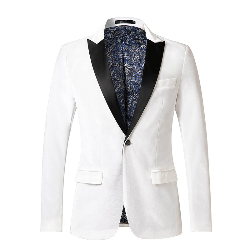 Eleganter Herren Blazer Samt Schwarzer Luxus Anzug