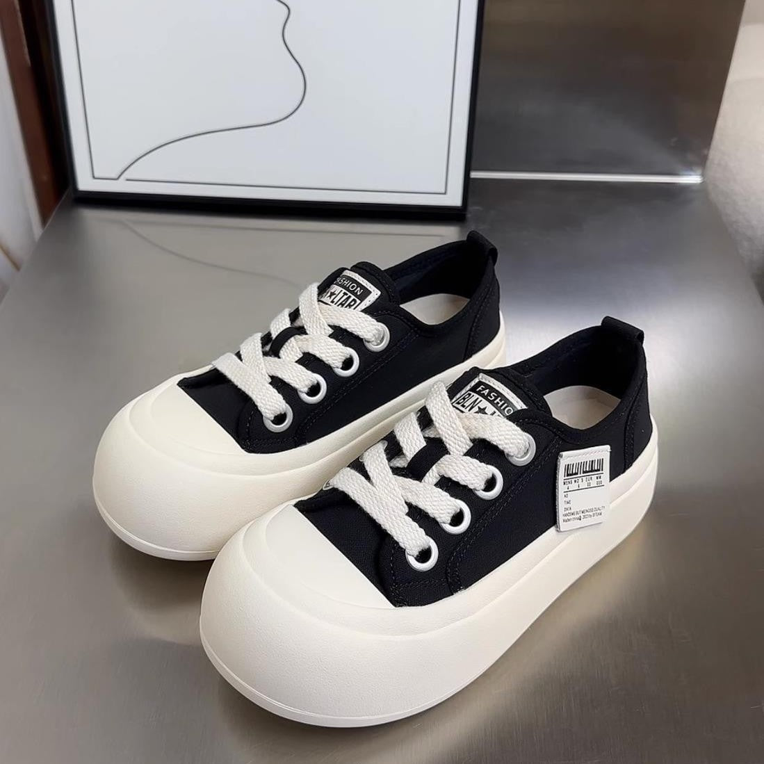 Damen Sneaker Chunky Bequem Modisch Weite Passform
