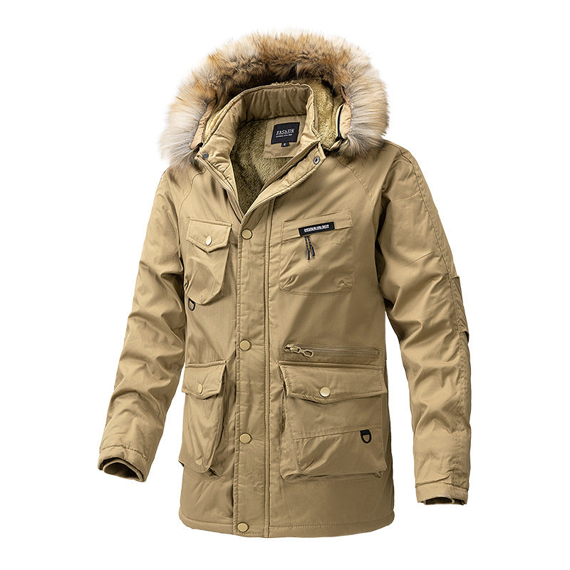 Herren Winterjacke Isoliert Wasserdicht mit Kapuze und Taschen