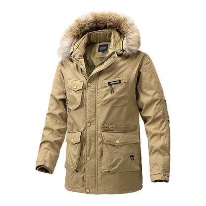 Herren Winterjacke Isoliert Wasserdicht mit Kapuze und Taschen