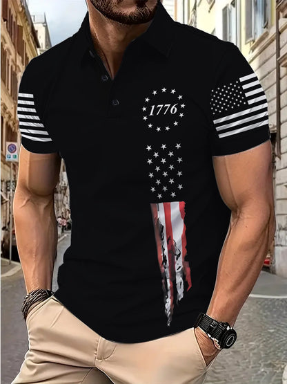 Herren Poloshirt Berlin Grafik V-Ausschnitt Trendy