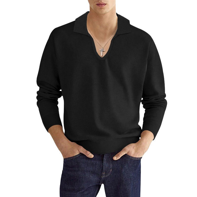 Herren Strickpullover V-Ausschnitt Modern Strukturiert