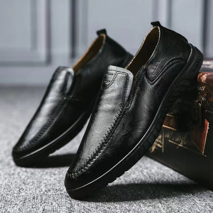 Leder Slipper Schuhe Herren Bequem Warm