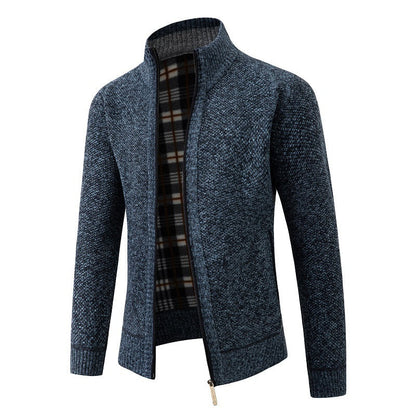 Herren Strickjacke Modern Stehkragen Mit Taschen