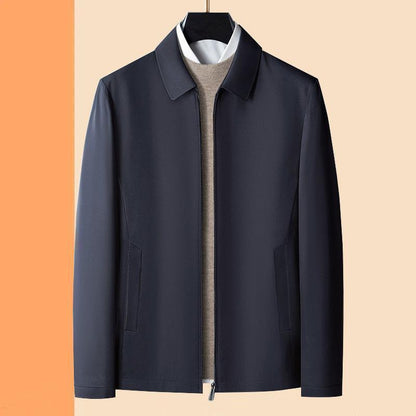 Herren Übergangsjacke Winddicht Elegant Schwarz