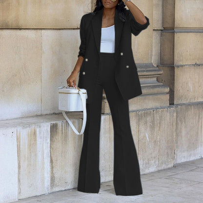 Damen Blazer-Set Elegant mit weitem Bein und Taillengürtel
