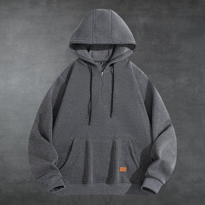 Herren Kapuzenpullover Sportlich mit Reißverschluss und Kängurutasche