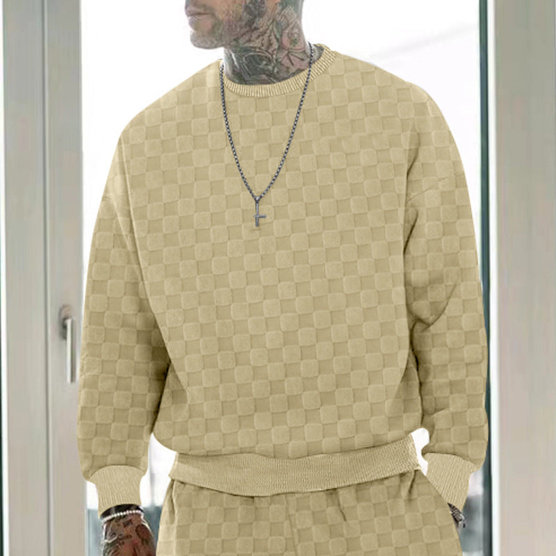 Herren Sweatshirt Oversized Lässig Strukturiert Grau - BerlinGlamour
