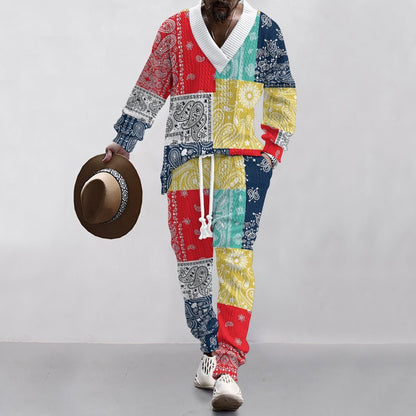Herren Sommeroutfit mit Palmen Motiv Jogginghose Atmungsaktiv
