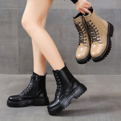 Damen Schnürstiefel Robust Winterstiefel Modisch