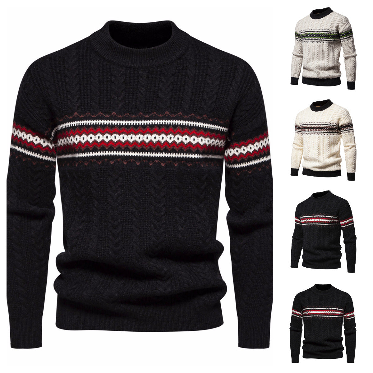 Herren Strickpullover Modern Trendig Grau - BerlinGlamour