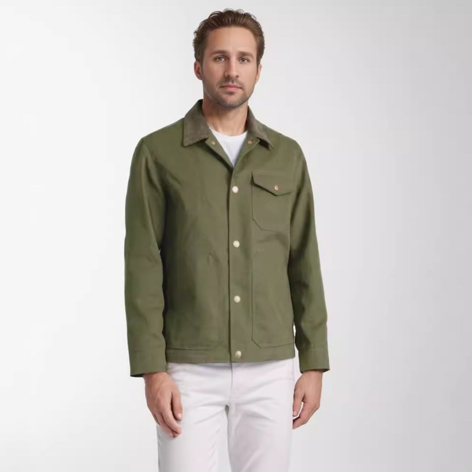 Herren Jacke Baumwolle Vielseitig Mit Taschen