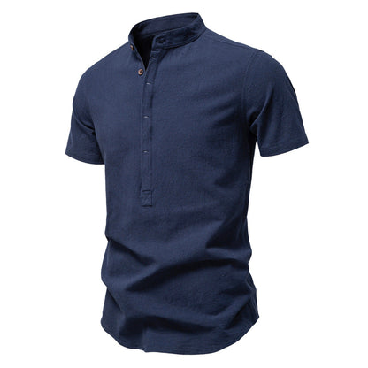 Herren Henley-Shirt Kurzarm Modern mit Knöpfen